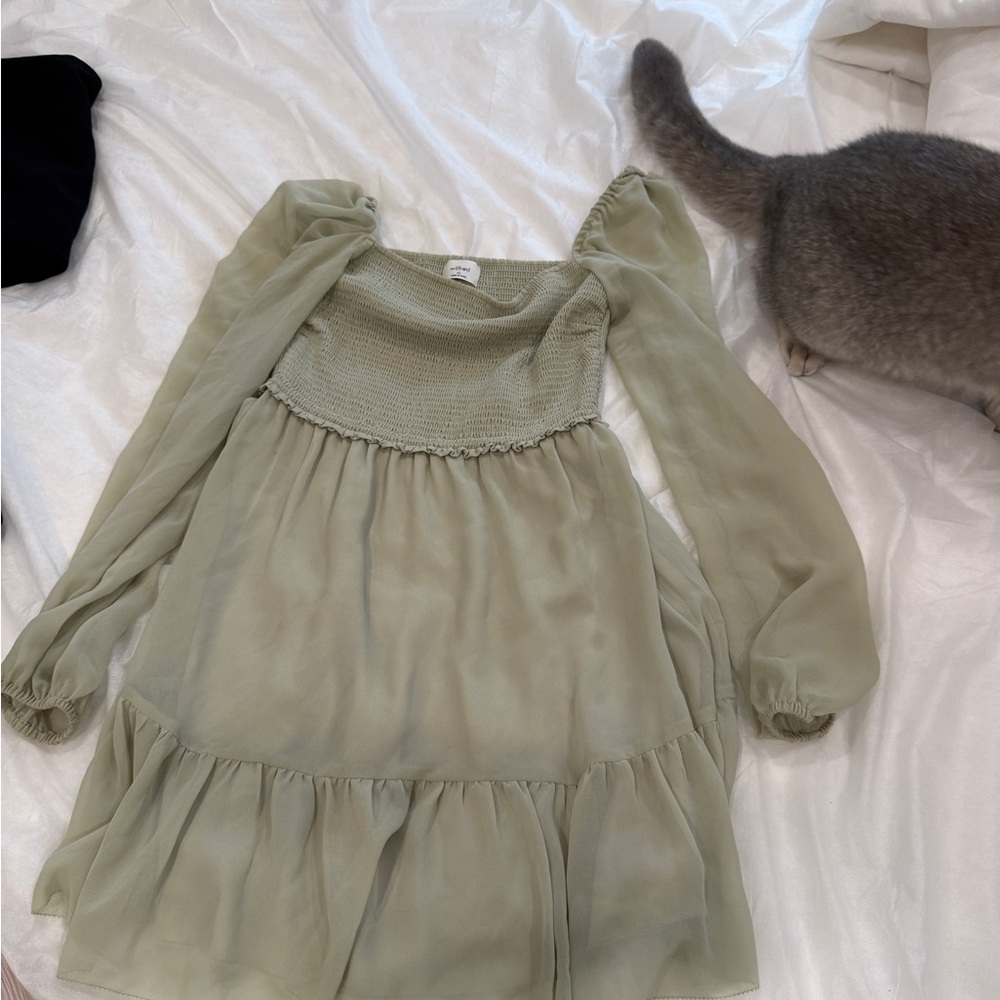 Aritzia Wilfred Tempest Mini Dress size XS sage green